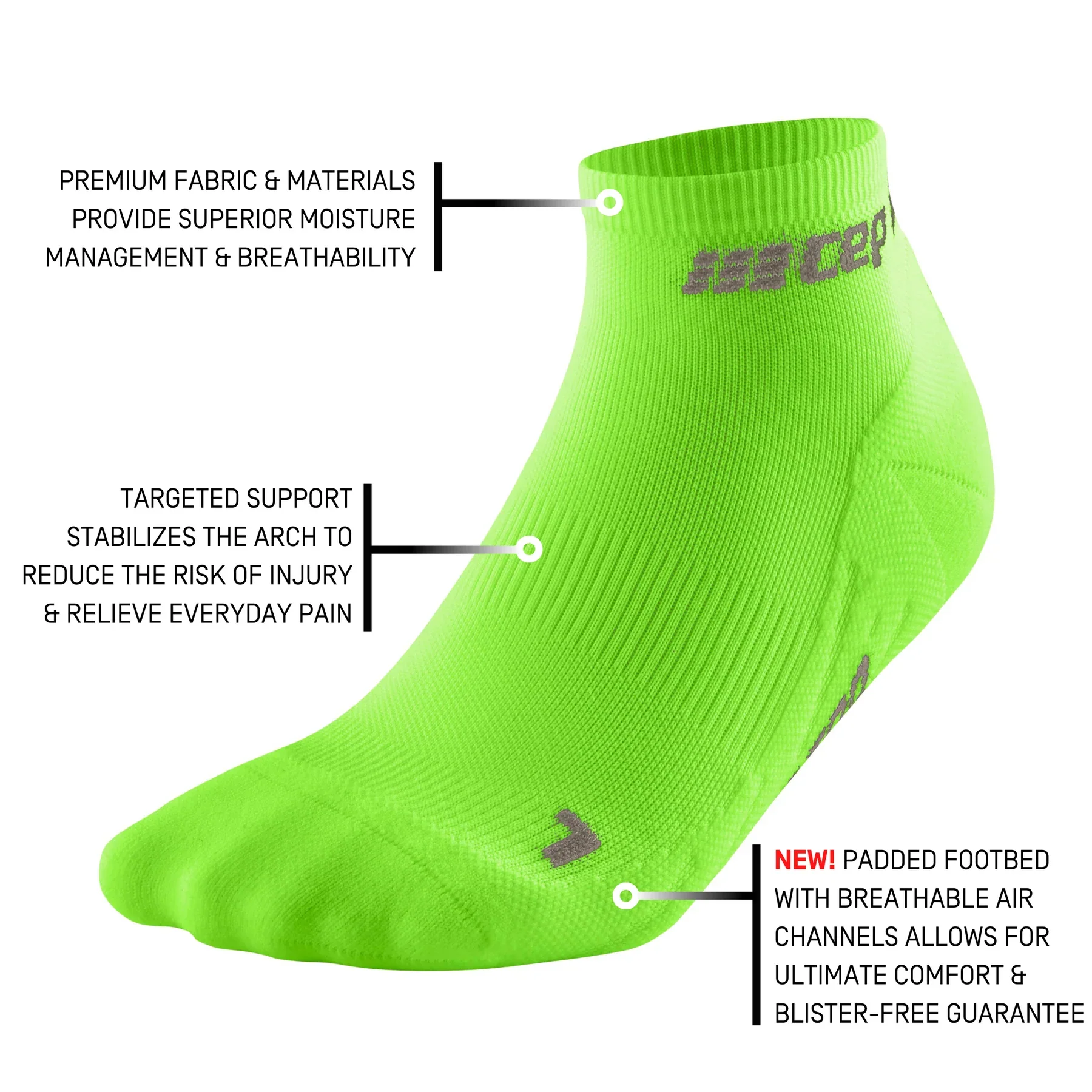 CEP Men's The Run Socks Low Cut v4 - Green - Image 6