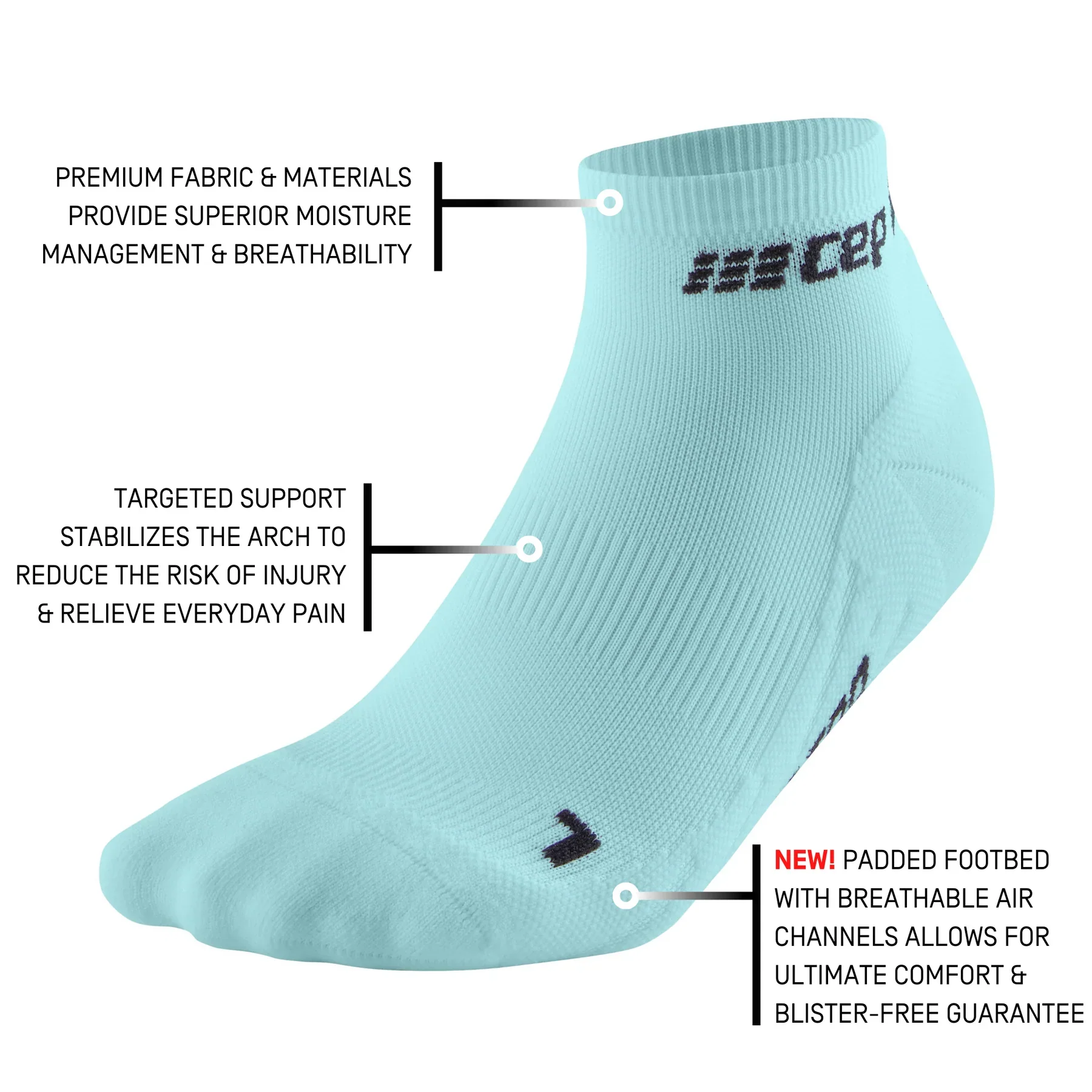 CEP Men's The Run Socks Low Cut v4 - Light Blue - Image 6