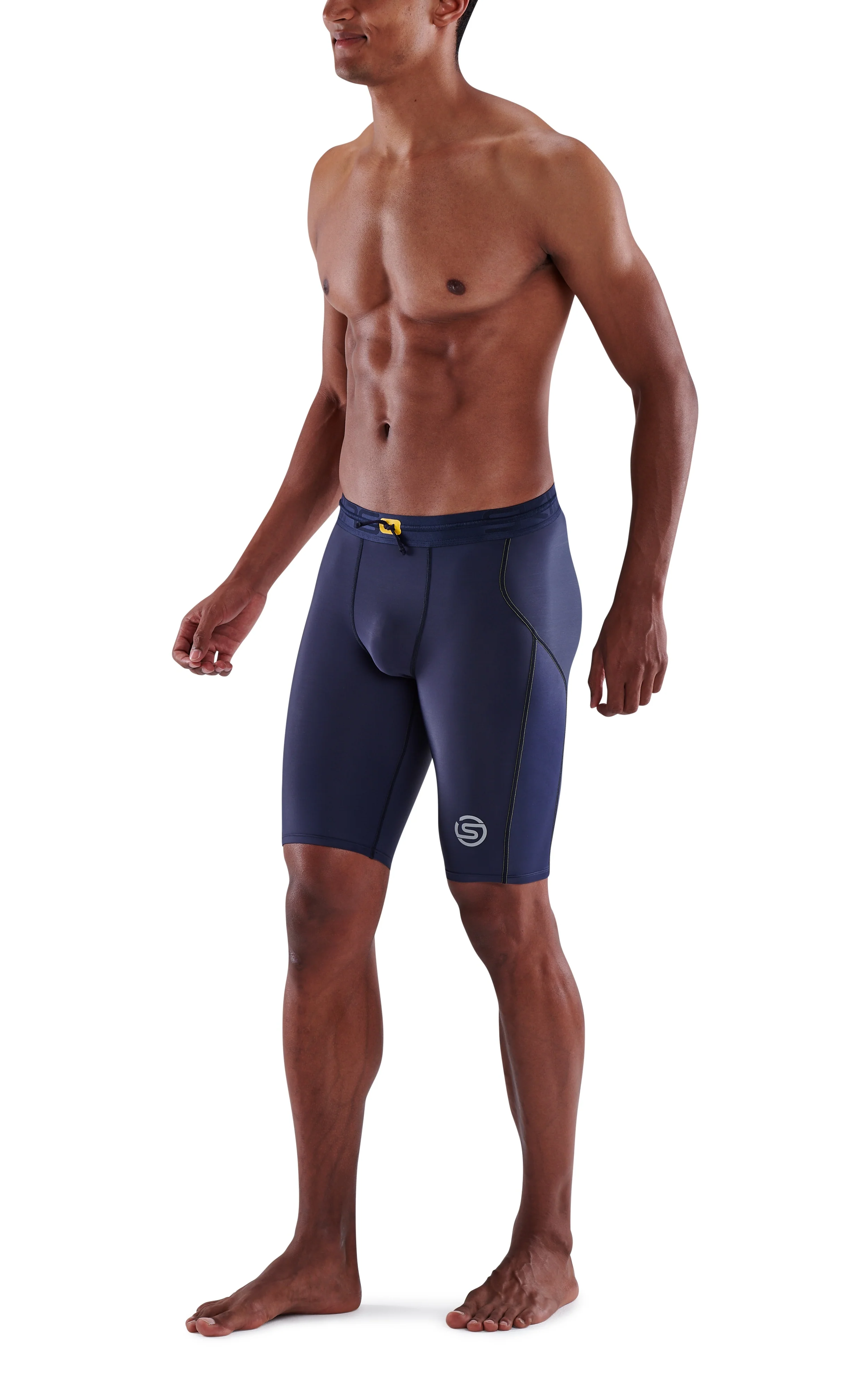 SKINS Men's Compression Half Tights 3-Series - Navy Blue - Image 3
