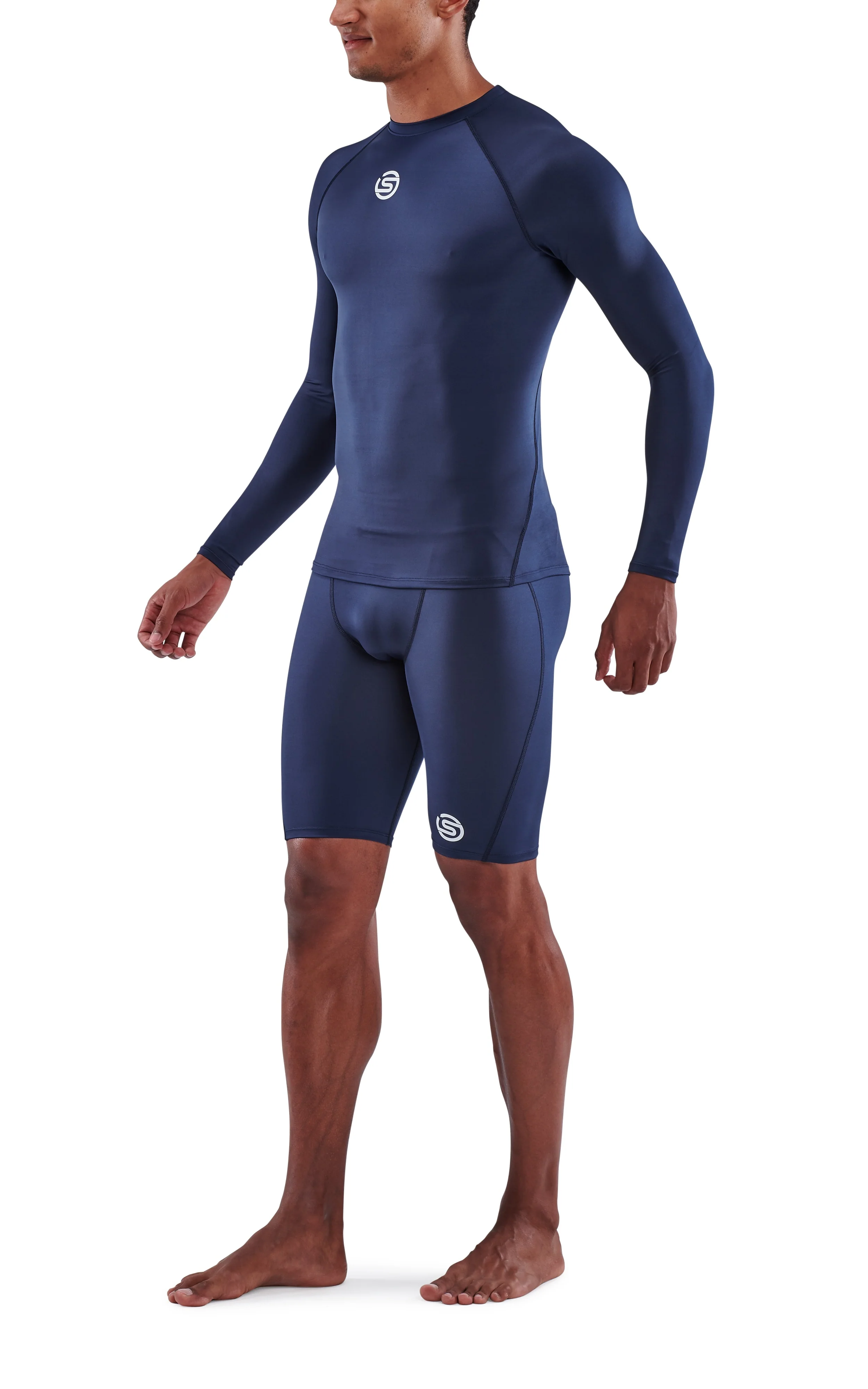 SKINS Men's Compression Long Sleeve Tops 1-Series - Navy Blue - Image 3