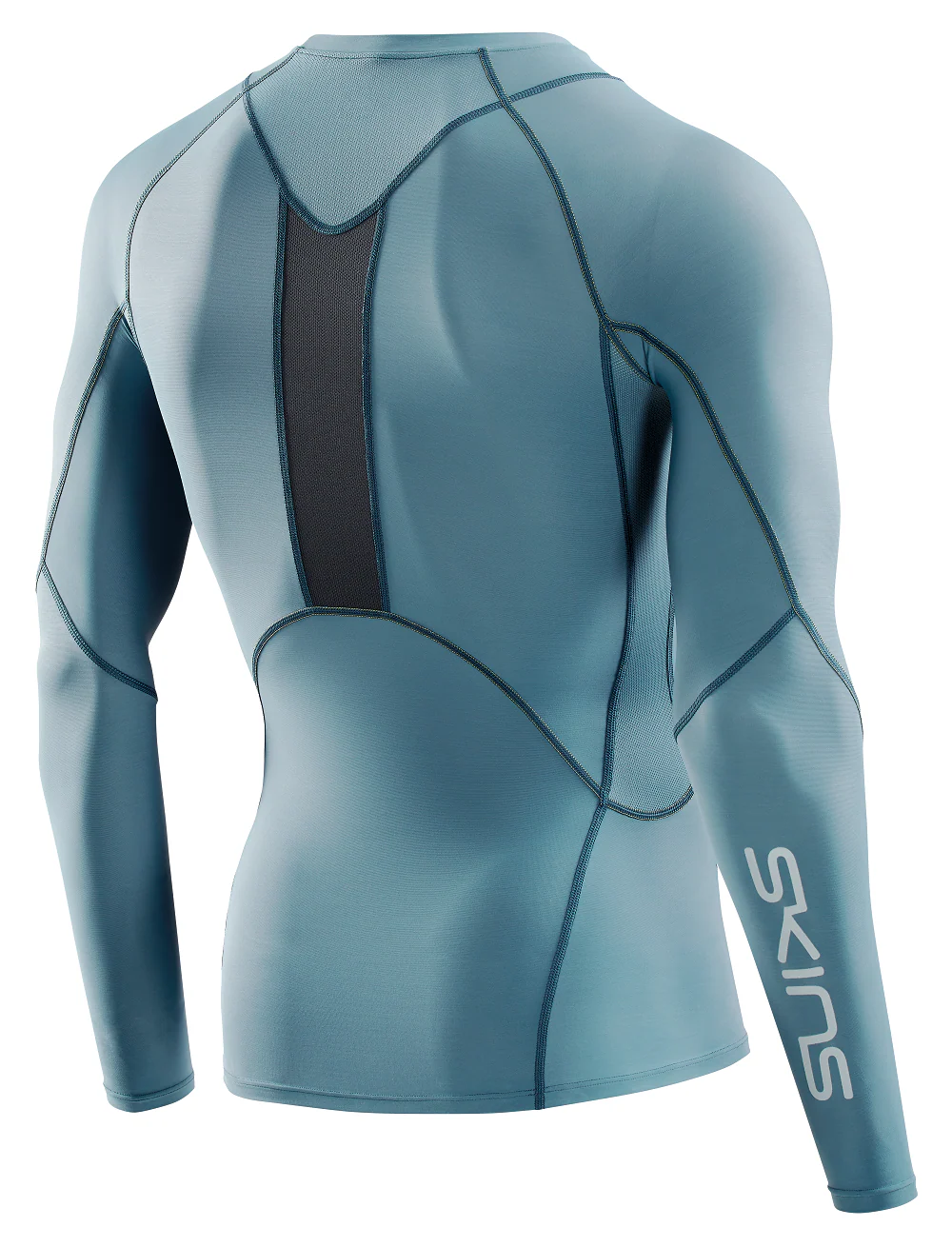 SKINS Men's Compression Long Sleeve Tops 3-Series - Blue Grey - Image 7
