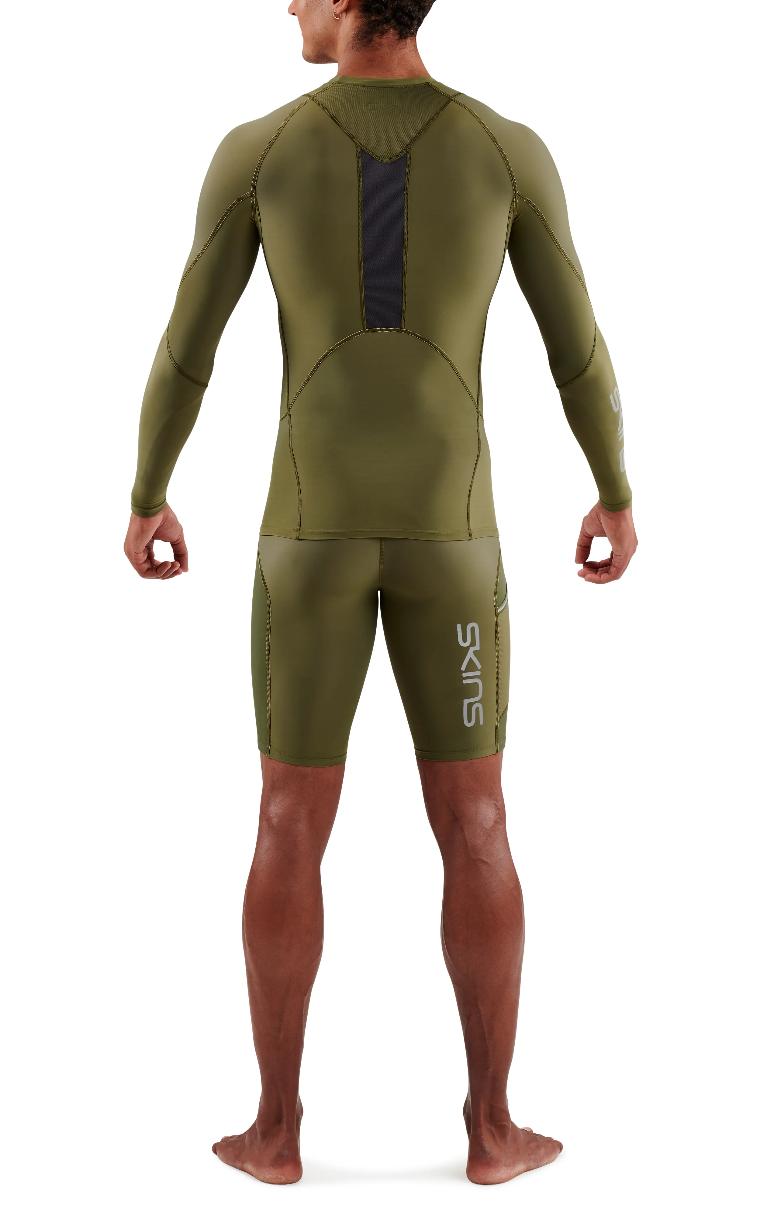 SKINS Men's Compression Long Sleeve Tops 3-Series - Khaki - Image 4