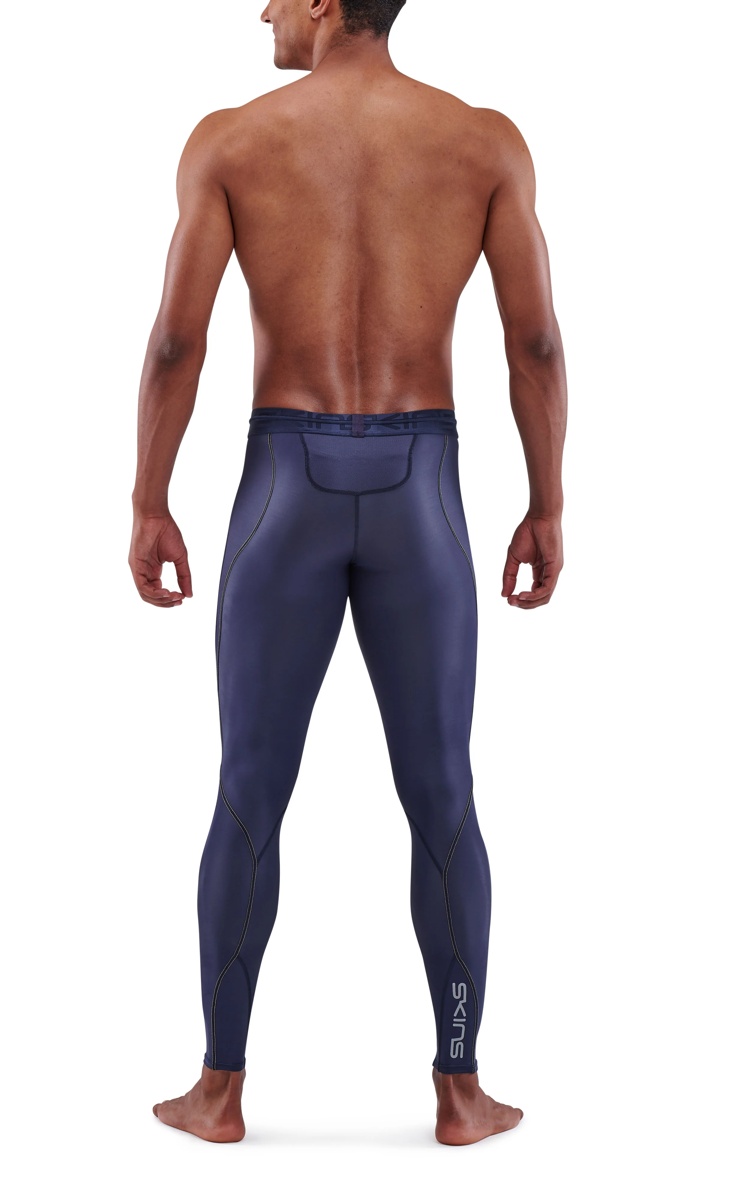 Skins Men's Compression Long Tights 3-Series - Navy Blue - Image 3