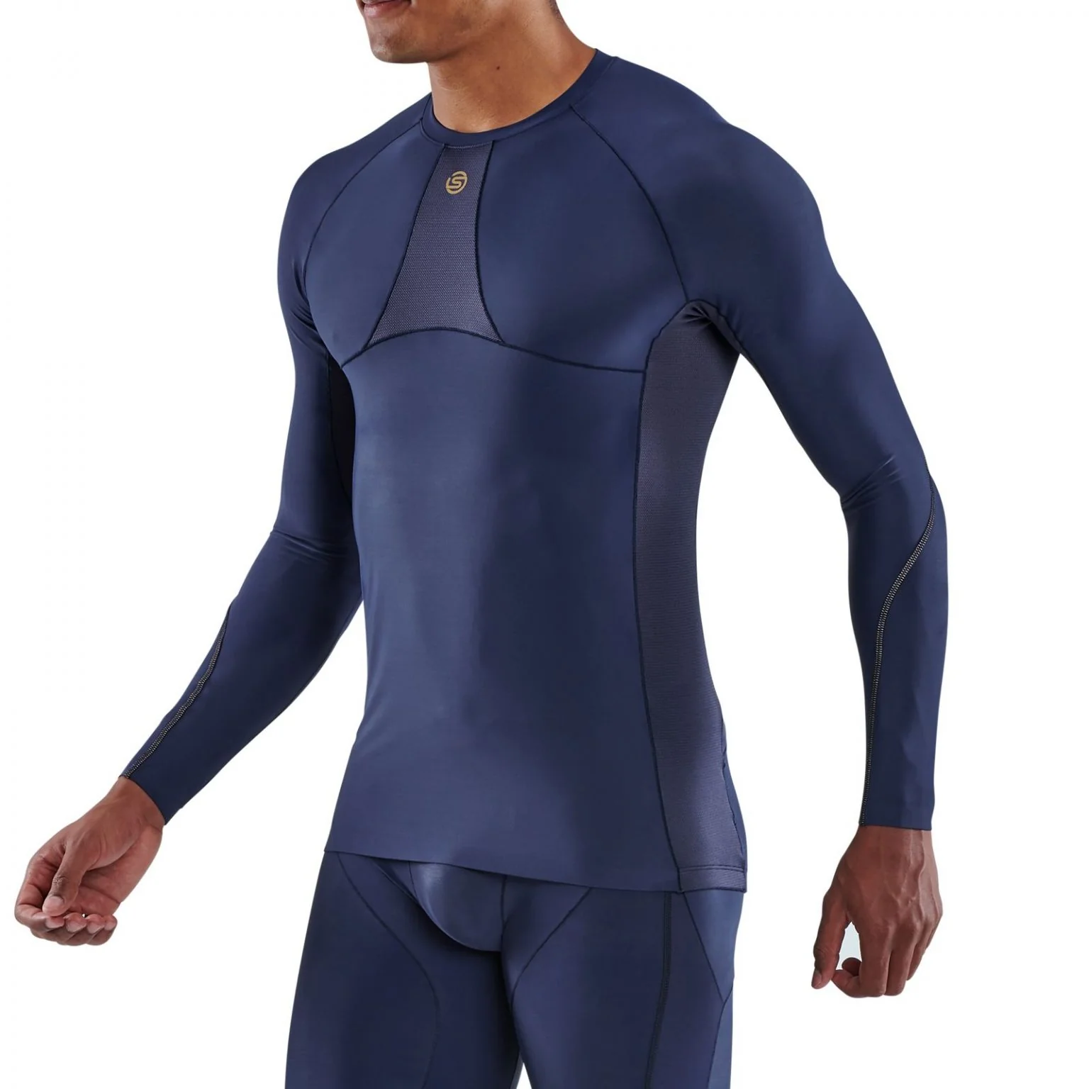 Skins Men's Series 5 Long Sleeve Top - Navy Blue - Image 4