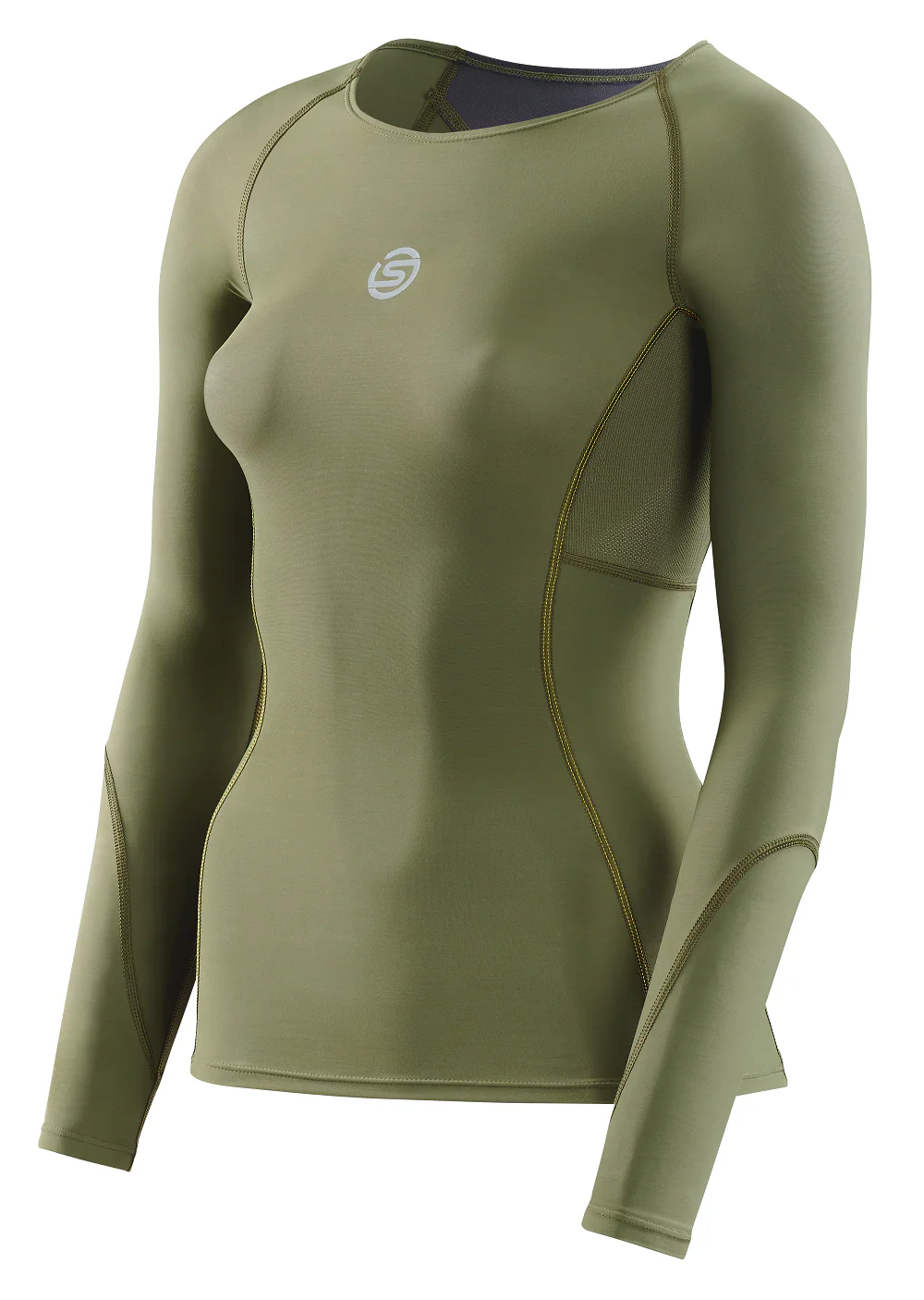 Skins Women's Compression Long Sleeve Tops 3-Series - Khaki - Image 6